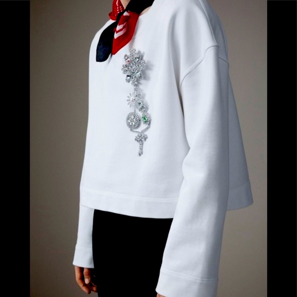 Burberry Jewelry Embellished Brooch Sweatshirt